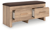 Kinlanni Tan/Brown Bedroom Storage Bench from Ashley - Luna Furniture