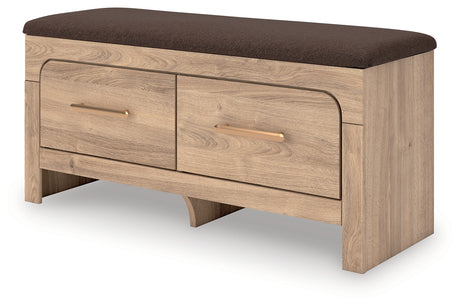 Kinlanni Tan/Brown Bedroom Storage Bench from Ashley - Luna Furniture