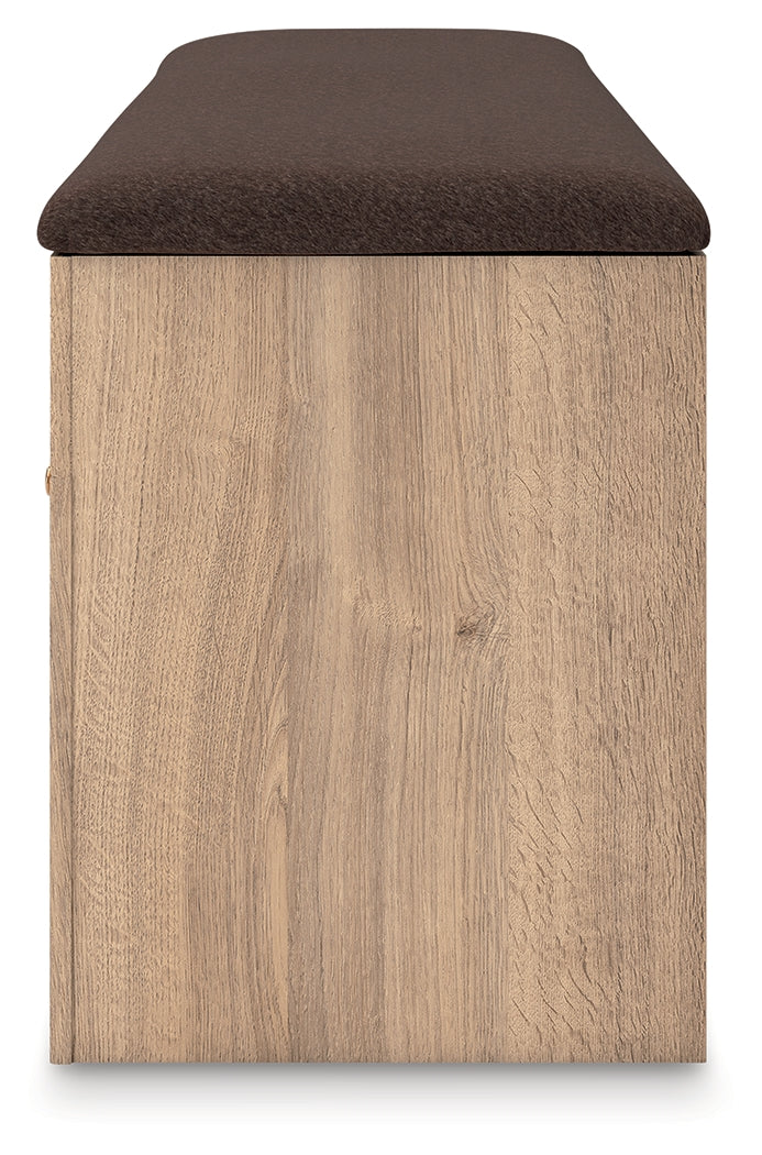Kinlanni Tan/Brown Bedroom Storage Bench from Ashley - Luna Furniture