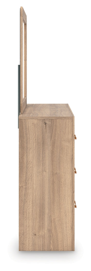 Kinlanni Tan Dresser and Mirror from Ashley - Luna Furniture