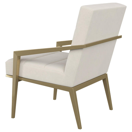Kirra Cream and Gold Upholstered Accent Armchair with Metal Frame from Coaster - Luna Furniture