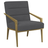 Kirra Dark Gray and Gold Upholstered Accent Armchair with Metal Frame from Coaster - Luna Furniture