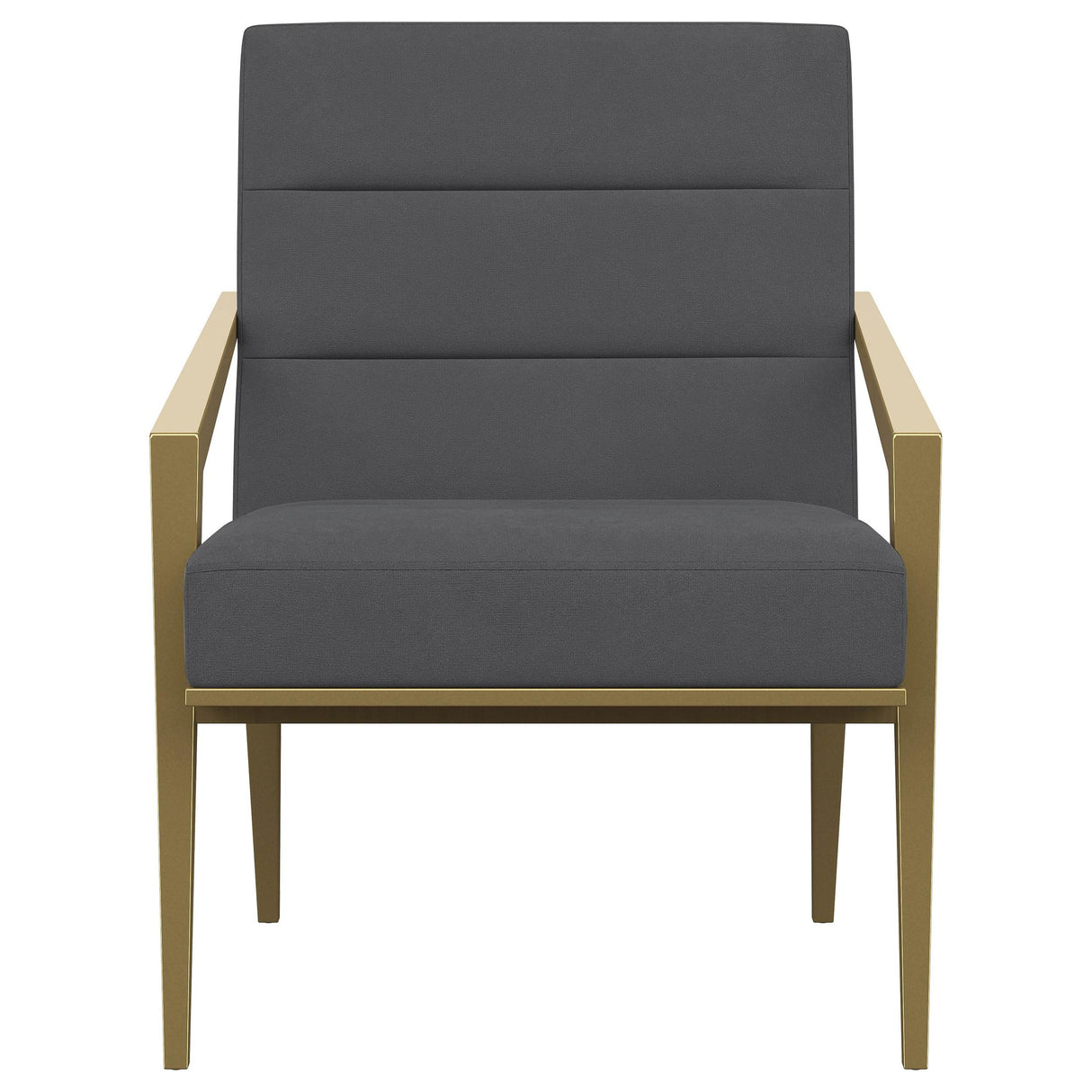 Kirra Dark Gray and Gold Upholstered Accent Armchair with Metal Frame from Coaster - Luna Furniture