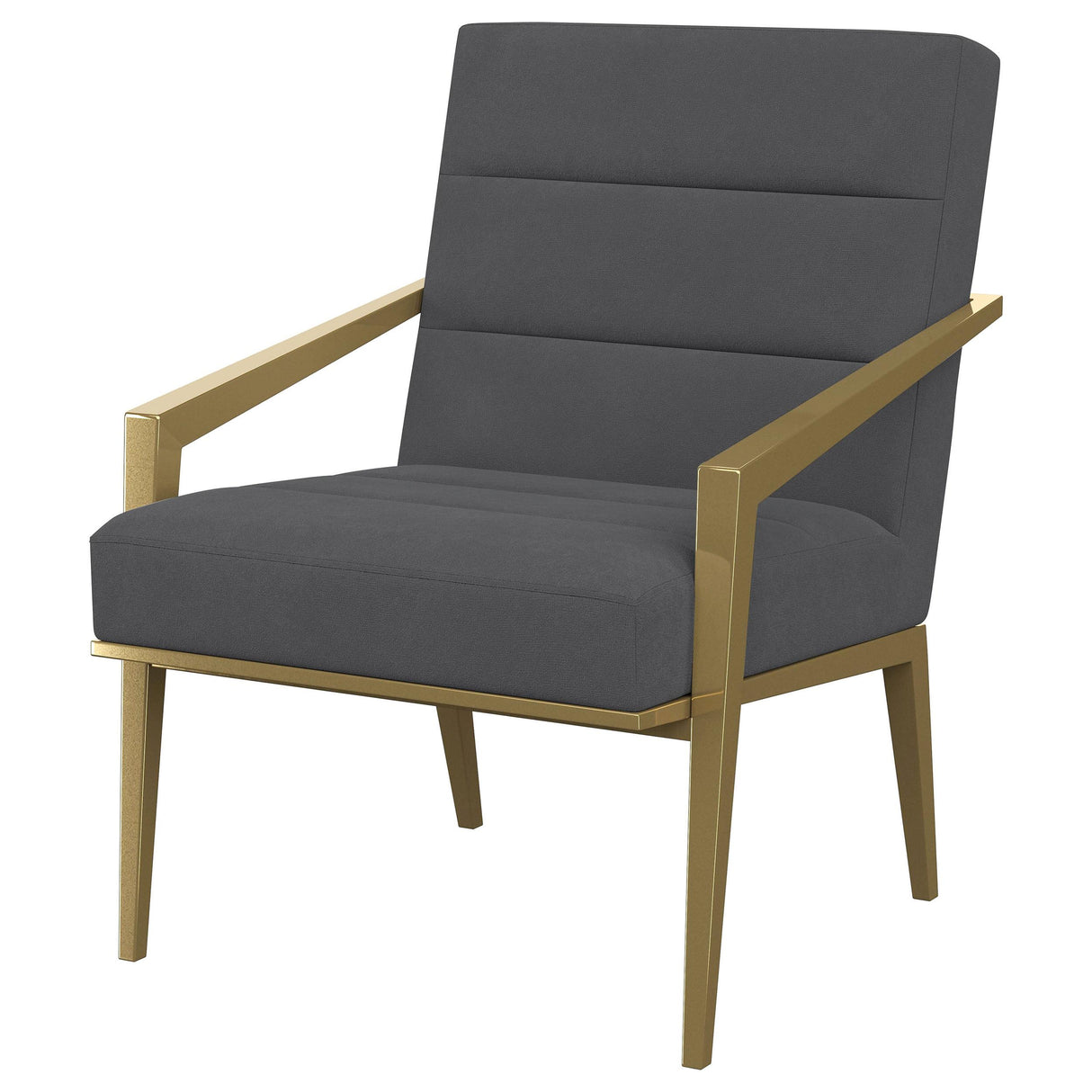 Kirra Dark Gray and Gold Upholstered Accent Armchair with Metal Frame from Coaster - Luna Furniture