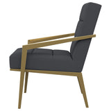 Kirra Dark Gray and Gold Upholstered Accent Armchair with Metal Frame from Coaster - Luna Furniture