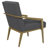 Kirra Dark Gray and Gold Upholstered Accent Armchair with Metal Frame from Coaster - Luna Furniture