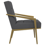 Kirra Dark Gray and Gold Upholstered Accent Armchair with Metal Frame from Coaster - Luna Furniture