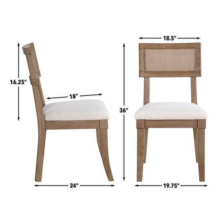 Colvin Brown Cane Side Chair, Set of 2 from Steve Silver - Luna Furniture