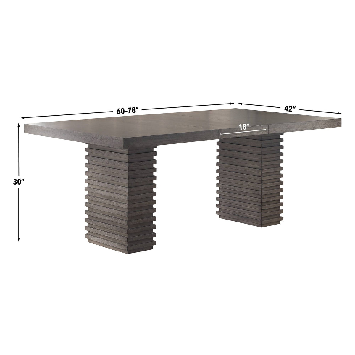 Mila 60-78 Inch Dining Table w/18″ Leaf from Steve Silver - Luna Furniture