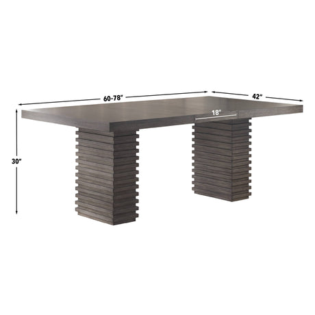 Mila 60-78 Inch Dining Table w/18″ Leaf from Steve Silver - Luna Furniture