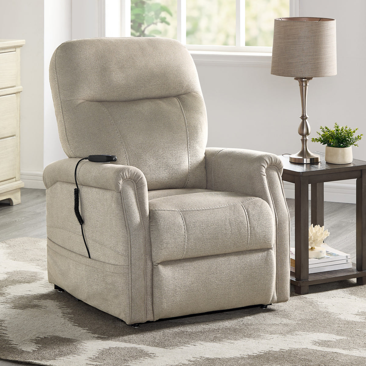 Rhodes Beige Versatile Power Lift Chair from Steve Silver - Luna Furniture