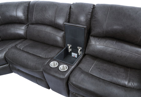 Denver Leather Armless Chair, Charcoal from Steve Silver - Luna Furniture