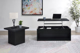 Knapp Black Lift Top Cocktail Coffee Table with Dual Drawers from Coaster - Luna Furniture