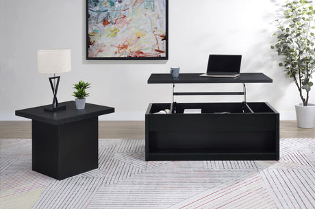 Knapp Black Lift Top Cocktail Coffee Table with Dual Drawers from Coaster - Luna Furniture