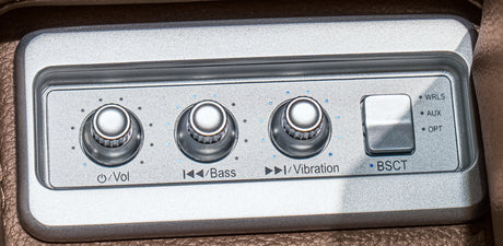 Knightington Brown Power Recliner with Audio Seating from Ashley - Luna Furniture