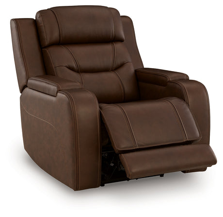 Knightington Brown Power Recliner with Audio Seating from Ashley - Luna Furniture