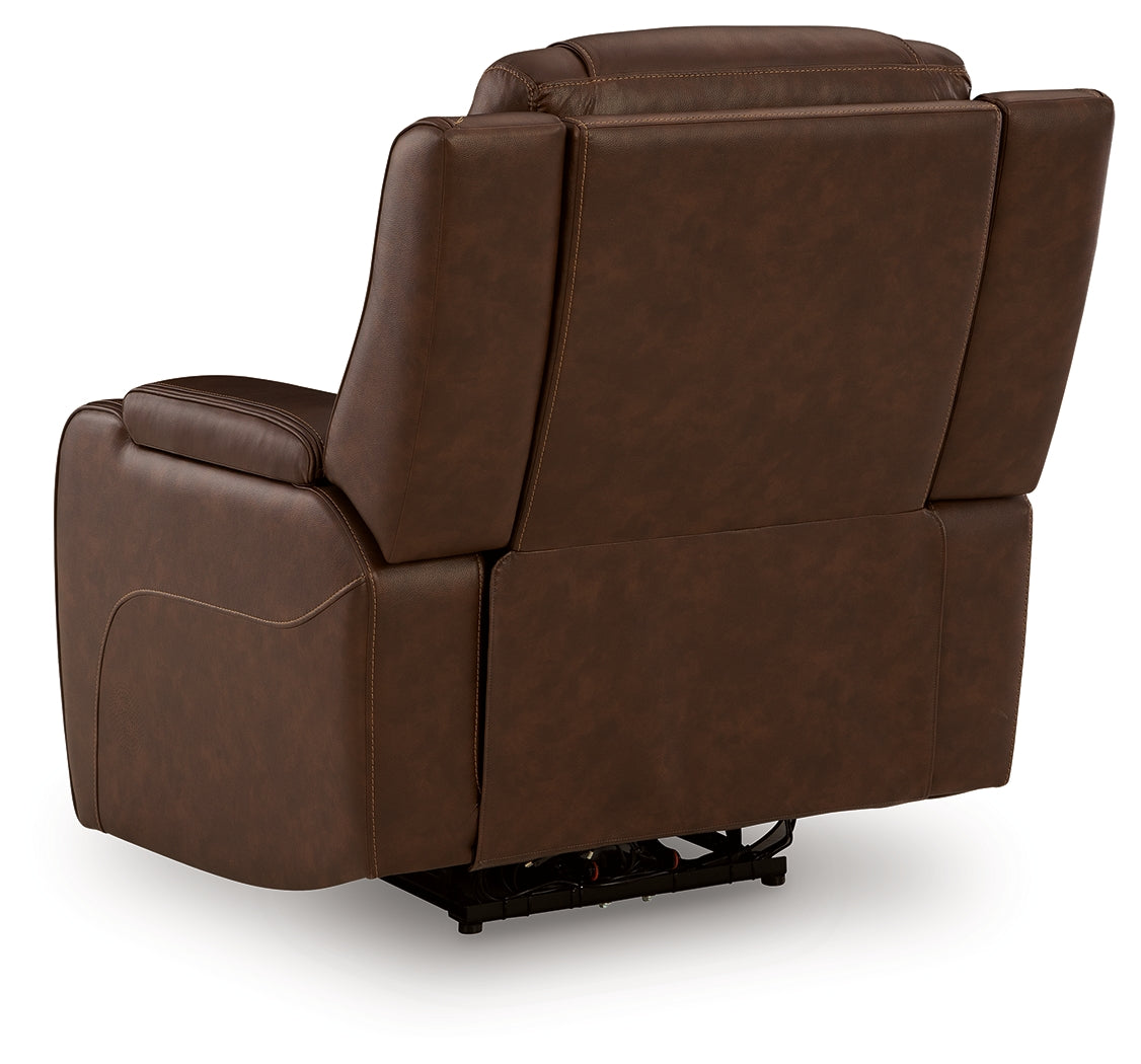 Knightington Brown Power Recliner with Audio Seating from Ashley - Luna Furniture