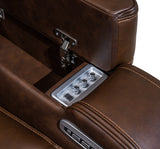 Knightington Brown Power Reclining Sofa with Audio Seating from Ashley Furniture - Luna Furniture