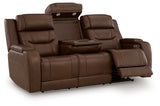 Knightington Brown Power Reclining Sofa with Audio Seating from Ashley Furniture - Luna Furniture