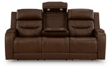 Knightington Brown Power Reclining Sofa with Audio Seating from Ashley Furniture - Luna Furniture