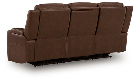Knightington Brown Power Reclining Sofa with Audio Seating from Ashley Furniture - Luna Furniture