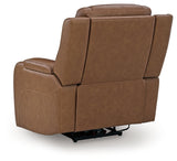 Knightington Caramel Power Recliner with Audio Seating from Ashley - Luna Furniture