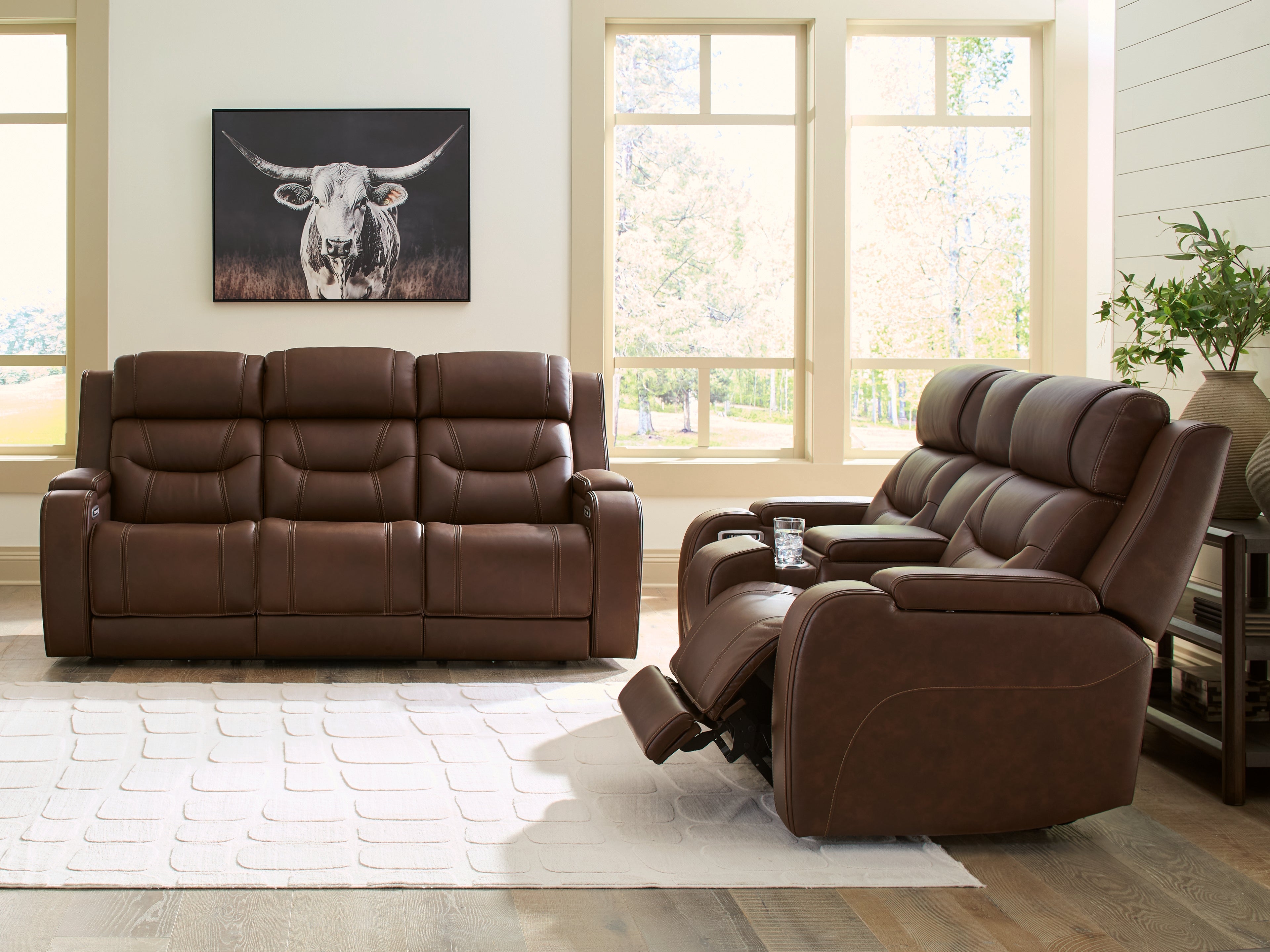 Knightington Sofa and Loveseat in Brown – Luna Furniture