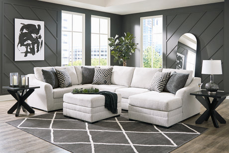 Koralynn 3-Piece Sectional with Ottoman in Stone from Ashley - Luna Furniture