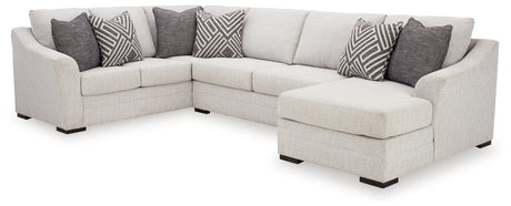 Koralynn 3-Piece Sectional with Ottoman in Stone from Ashley - Luna Furniture