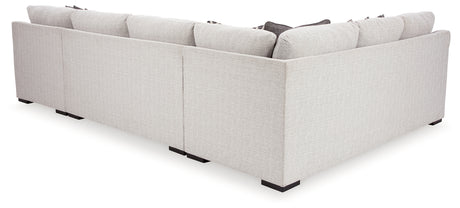 Koralynn 3-Piece Sectional with Ottoman in Stone from Ashley - Luna Furniture