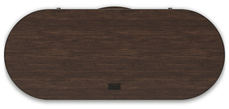 Korestone Home Office Desk with Chair and Storage in Warm Brown from Ashley - Luna Furniture