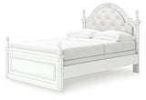 Kozlani Full Upholstered Panel Bed with Dresser and Chest in White from Ashley - Luna Furniture