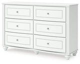 Kozlani Full Upholstered Panel Bed with Dresser and Chest in White from Ashley - Luna Furniture