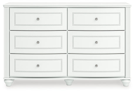 Kozlani Full Upholstered Panel Bed with Dresser and Nightstand in White from Ashley - Luna Furniture