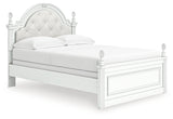 Kozlani Full Upholstered Panel Bed with Dresser and Nightstand in White from Ashley - Luna Furniture