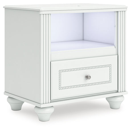 Kozlani Full Upholstered Panel Bed with Dresser and Nightstand in White from Ashley - Luna Furniture
