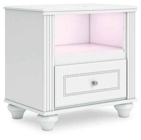 Kozlani Full Upholstered Panel Bed with Dresser and Nightstand in White from Ashley - Luna Furniture