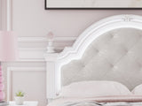 Kozlani Full Upholstered Panel Bed with Dresser and Nightstand in White from Ashley - Luna Furniture
