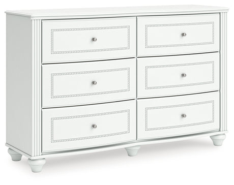 Kozlani Full Upholstered Panel Bed with Dresser in White from Ashley - Luna Furniture