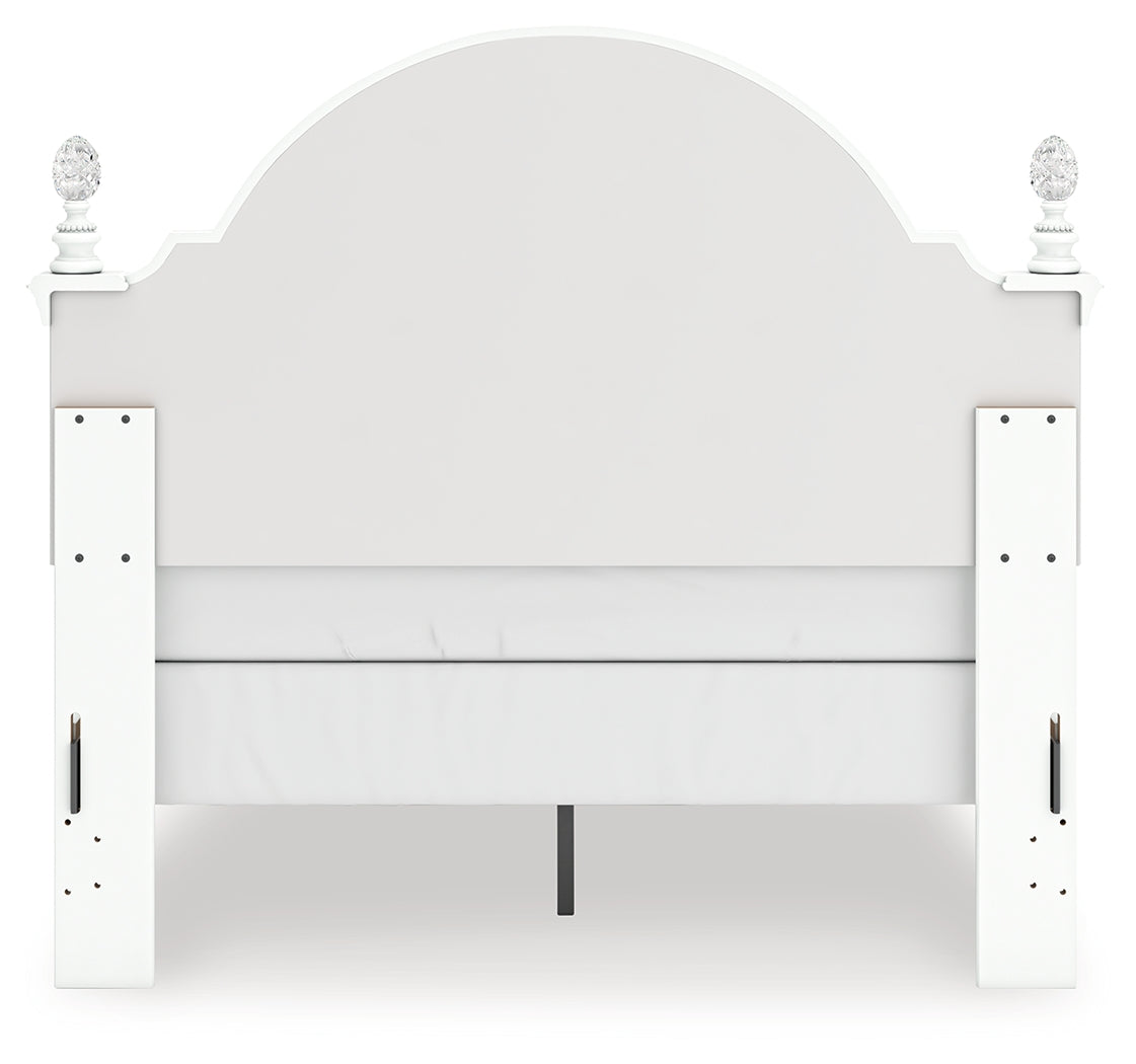 Kozlani Full Upholstered Panel Bed with Mirrored Dresser and Nightstand in White from Ashley - Luna Furniture