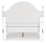 Kozlani Full Upholstered Panel Bed with Mirrored Dresser in White from Ashley - Luna Furniture
