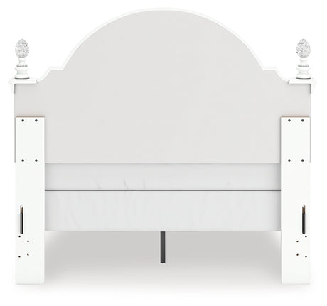 Kozlani Full Upholstered Panel Bed with Mirrored Dresser in White from Ashley - Luna Furniture