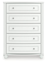 Kozlani Full Upholstered Panel Storage Bed with Dresser and Chest in White from Ashley - Luna Furniture