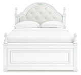 Kozlani Full Upholstered Panel Storage Bed with Dresser and Chest in White from Ashley - Luna Furniture