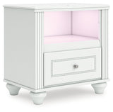 Kozlani Full Upholstered Panel Storage Bed with Dresser and Nightstand in White from Ashley - Luna Furniture
