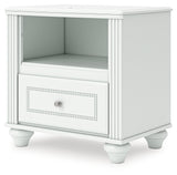 Kozlani Full Upholstered Panel Storage Bed with Dresser and Nightstand in White from Ashley - Luna Furniture