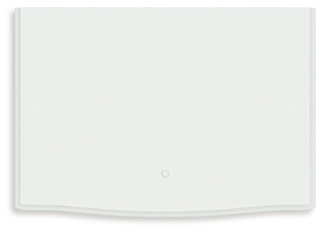 Kozlani Full Upholstered Panel Storage Bed with Mirrored Dresser and Nightstand in White from Ashley - Luna Furniture