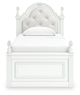 Kozlani Twin Upholstered Panel Bed with Dresser and Nightstand in White from Ashley - Luna Furniture