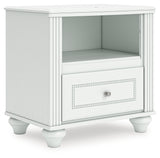 Kozlani Twin Upholstered Panel Bed with Dresser and Nightstand in White from Ashley - Luna Furniture