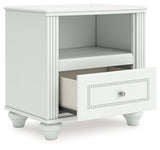 Kozlani Twin Upholstered Panel Bed with Dresser and Nightstand in White from Ashley - Luna Furniture